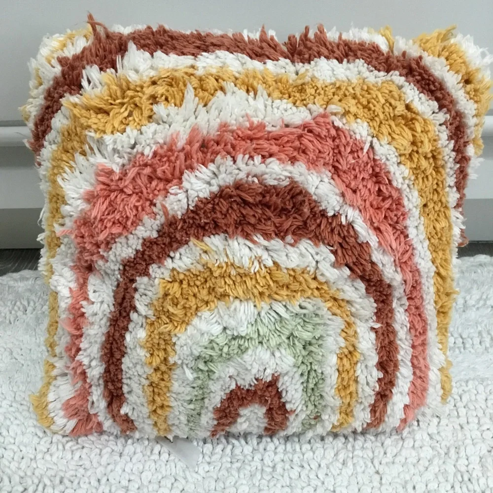 Urban Outfitters Small Tufted Rainbow Pillow